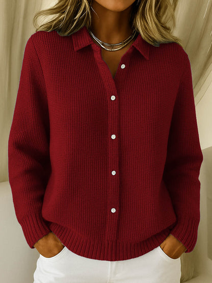 Beatrix - Collared Knit Cardigan