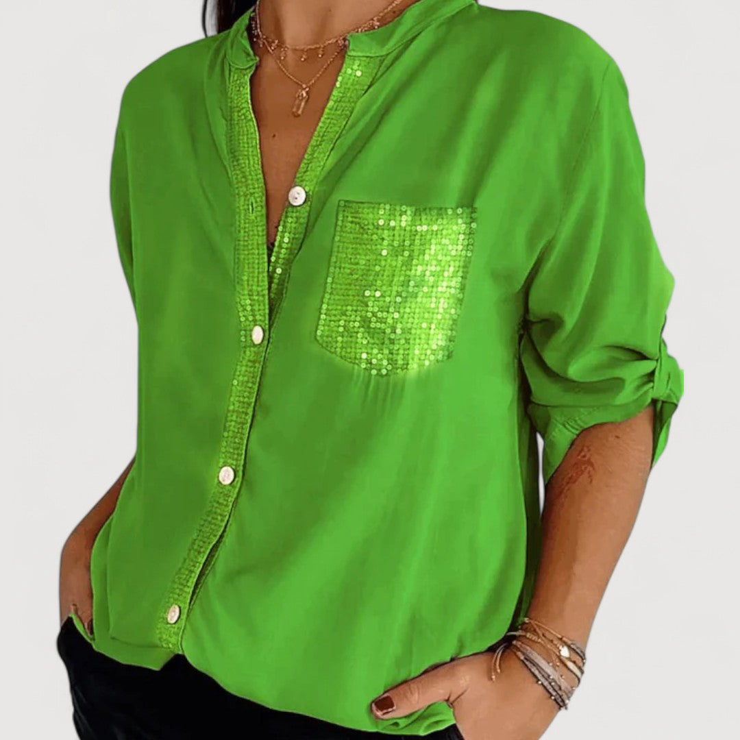 RENNA – SEQUIN DETAIL BLOUSE