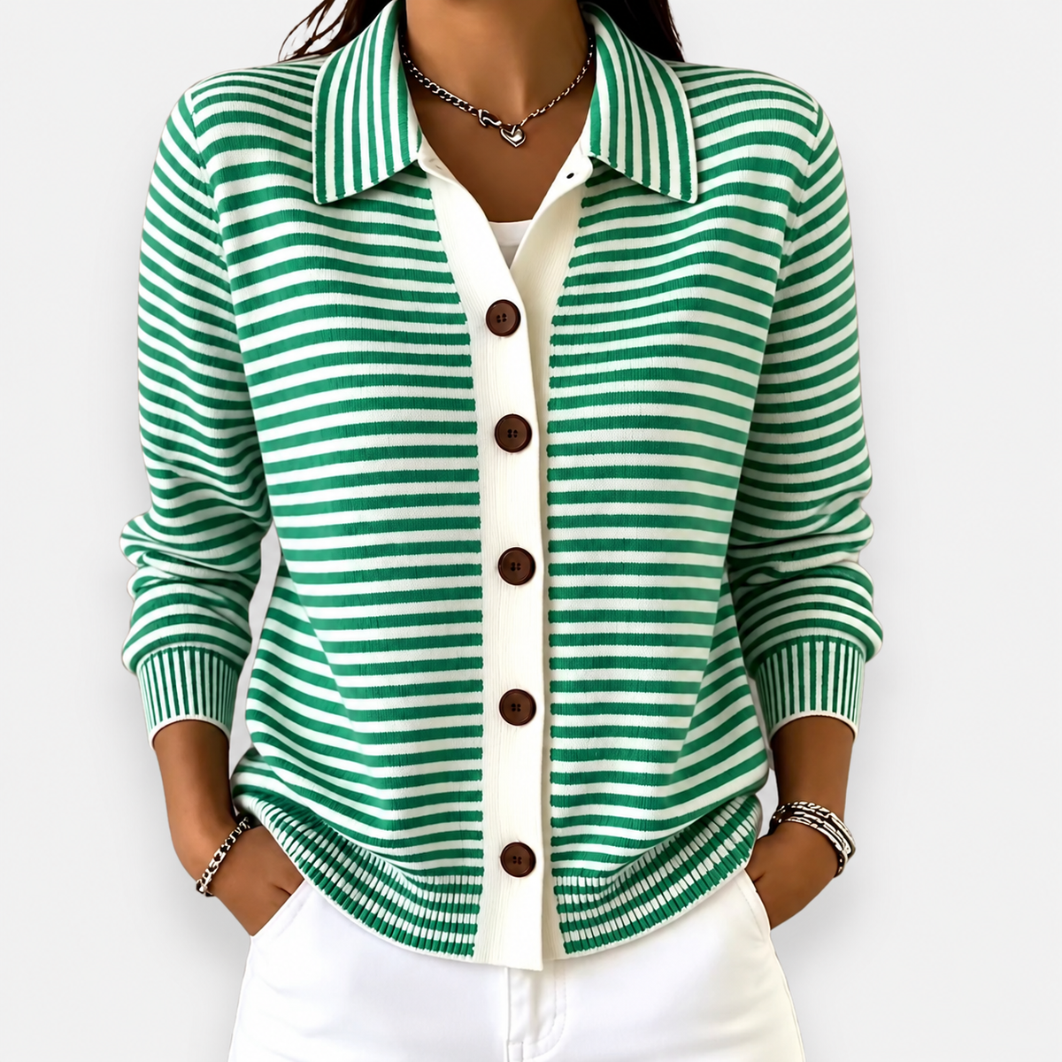 Nola | Striped Autumn Cardigan