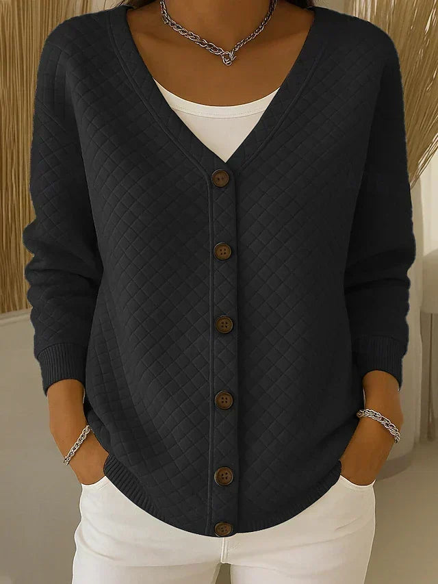 Margaret | Quilted Button Cardigan
