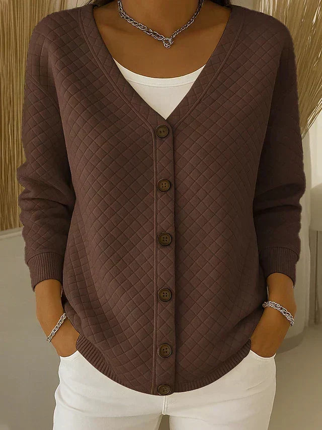 Margaret | Quilted Button Cardigan