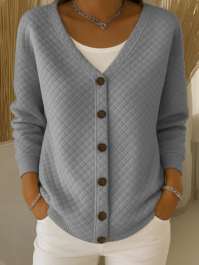 Margaret | Quilted Button Cardigan