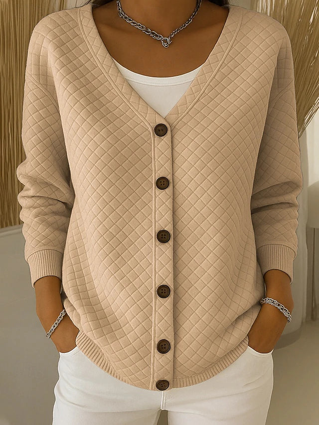 Margaret | Quilted Button Cardigan