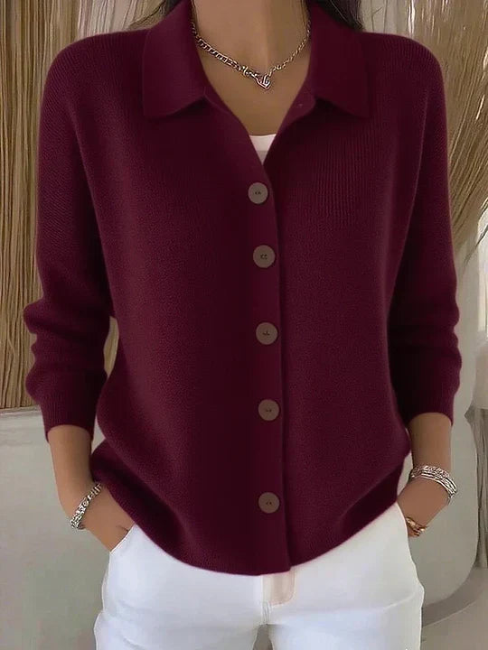Cecily | Collared Button Cardigan