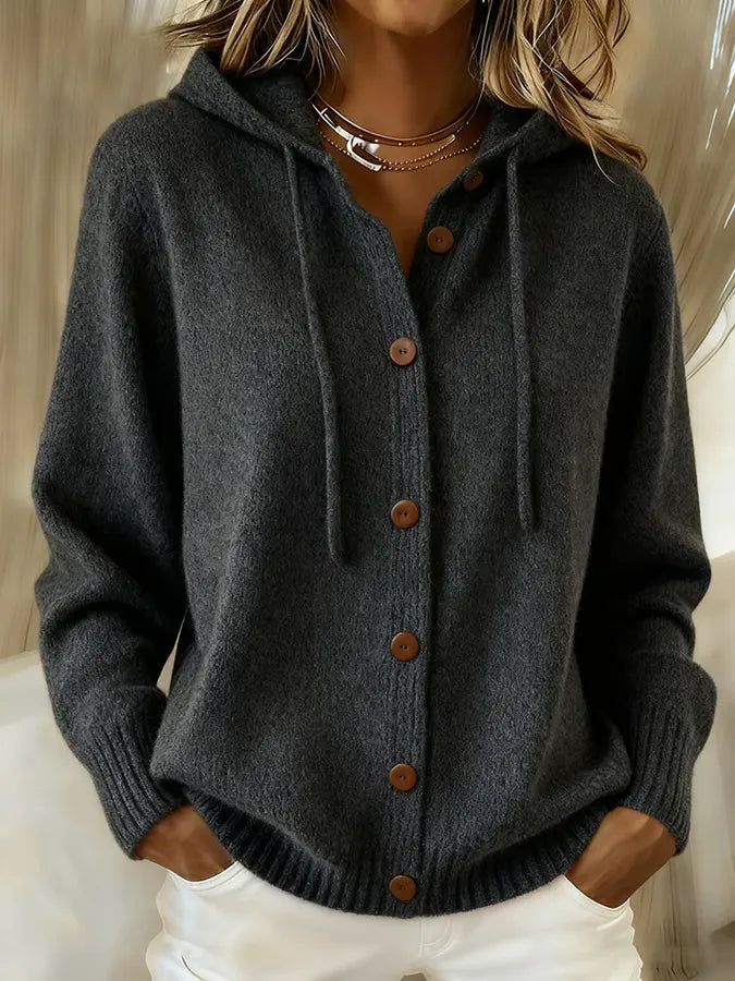 Clara | Hooded Button Cardigan
