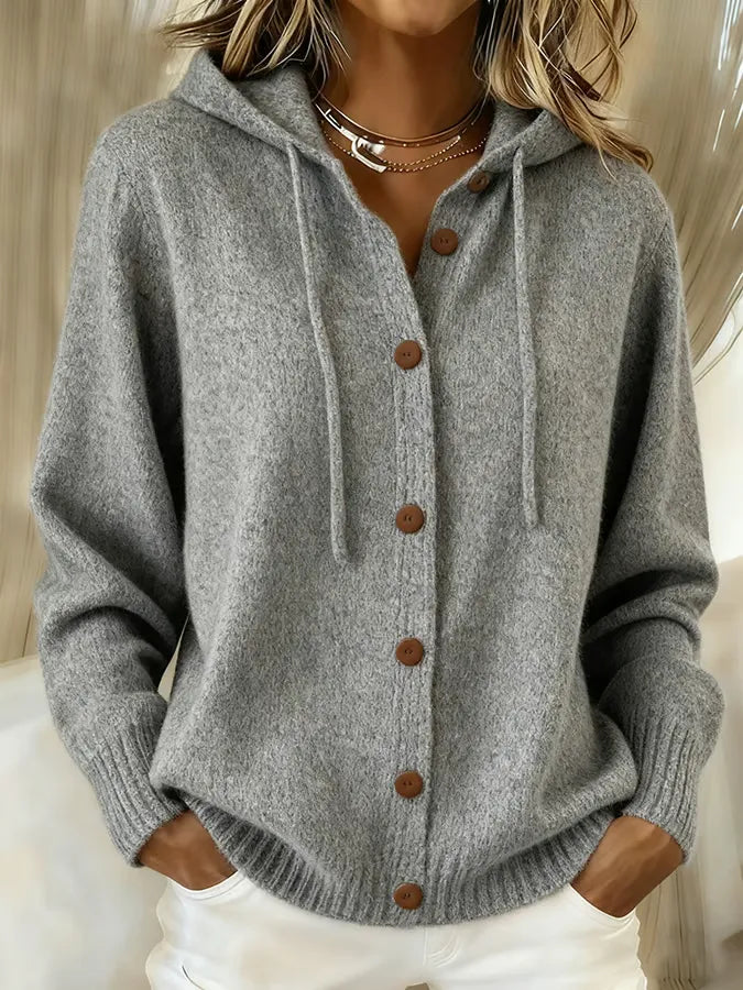 Clara | Hooded Button Cardigan