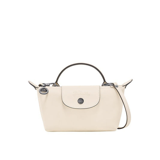 Mini Leather Longchamp Bag - White