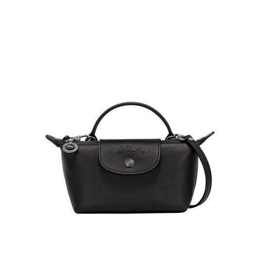 Mini Leather Longchamp Bag - Black