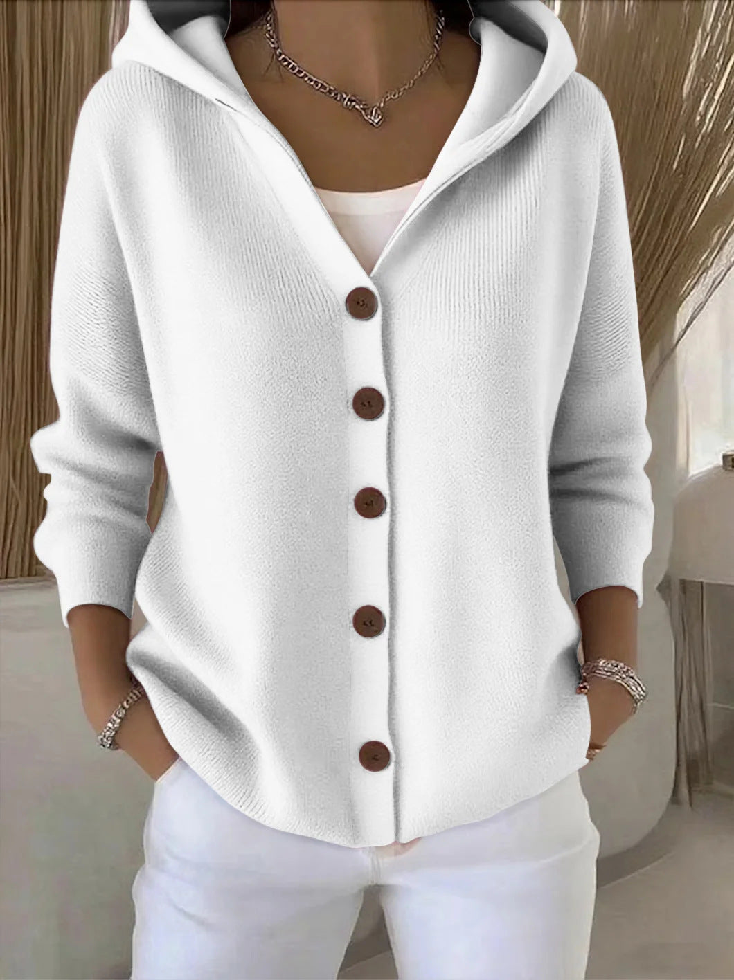 Harriet | Knitted Hooded Cardigan