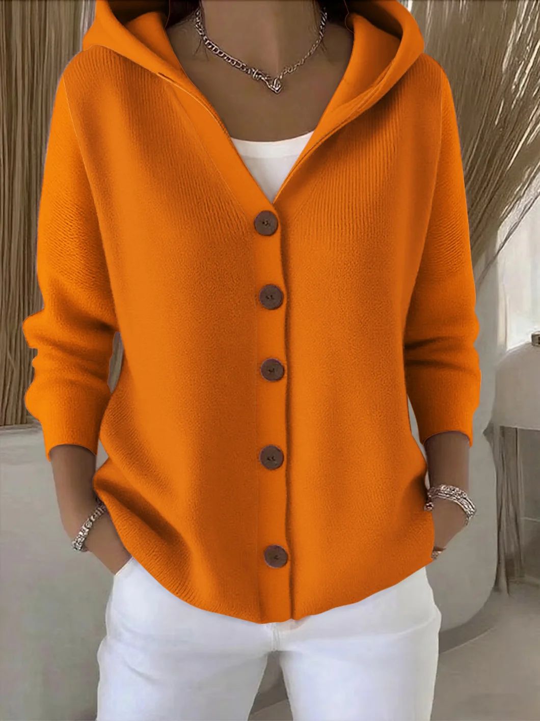 Harriet | Knitted Hooded Cardigan