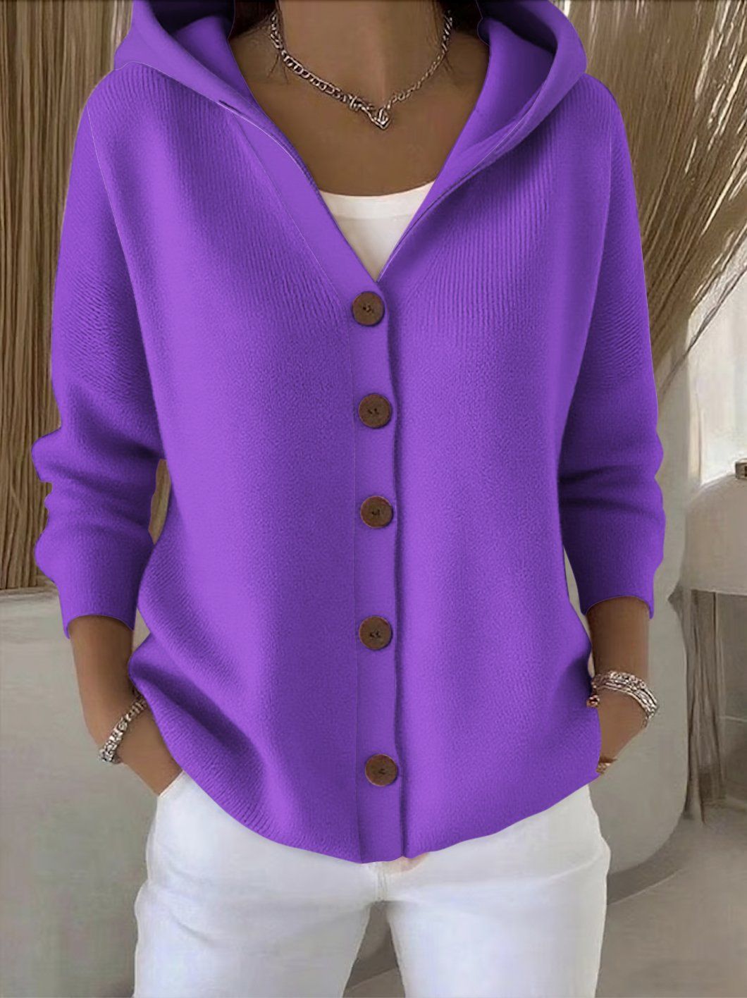 Harriet | Knitted Hooded Cardigan