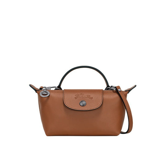 Mini Leather Longchamp Bag - Brown