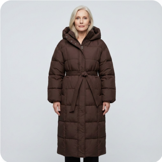 Carmen - Long Belted Puffer Coat